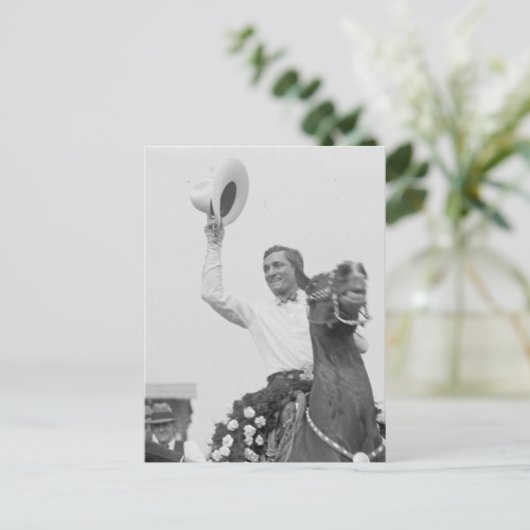 トム・ミックス、帽子を振る ポストカード (スタンド正面)