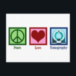 トモグラフ平和ラブトモグラフィー ポストカード<br><div class="desc">Peace Love Tomography.CTスキャンの技術者や技術者が断層写真を使って撮影を行う際のキュートな断層撮影ギフト。</div>