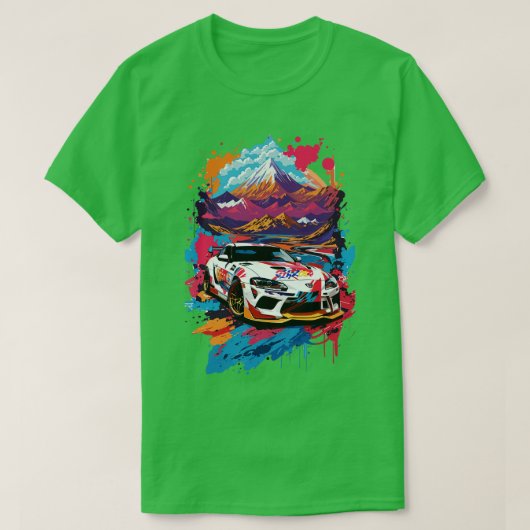 トヨタスープラのスポーツカー Tシャツ (デザイン正面)