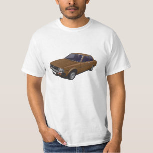 トヨタ・カローラDX KE70の2ドアの茶色のTシャツ Tシャツ