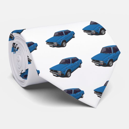 トヨタ・カローラDX KE70の2ドアの青 ネクタイ (ロール)