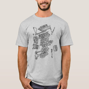 トヨタ・カローラMR2エンジンの分解部品配列図4AGE Tシャツ