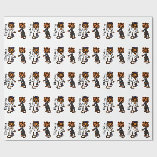 トラおもしろいガの新郎新婦結婚の芸術 ラッピングペーパー (フラット)