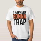 トラおもしろいッピングシャ男性へツ Tシャツ (正面)