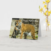 トラおよびカブスの母の日カード カード (黄色い花)