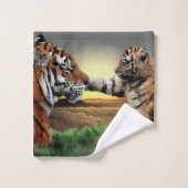 トラおよびカブスデジタルの版浴室タオルセット バスタオルセット (ウォッシュタオル)