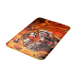 トラおよび炎 バスマット