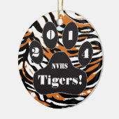 トラおよび足のプリント学校の精神 セラミックオーナメント (左)
