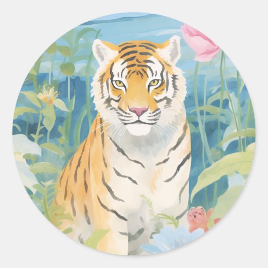 トラかわいらしギ ラウンドシール (正面)