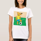 トラがサッカー Tシャツ (正面)