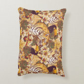 トラが付いている熱帯花パターン アクセントクッション (裏面(縦))