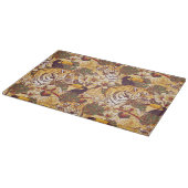 トラが付いている熱帯花パターン カッティングボード (角)