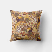 トラが付いている熱帯花パターン クッション (裏面)