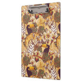 トラが付いている熱帯花パターン クリップボード (左)