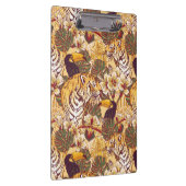 トラが付いている熱帯花パターン クリップボード (右)