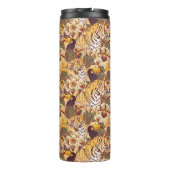 トラが付いている熱帯花パターン タンブラー (裏面)