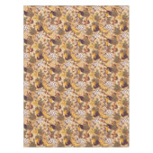 トラが付いている熱帯花パターン テーブルクロス (正面)