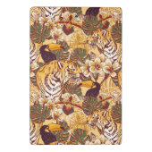 トラが付いている熱帯花パターン ミニクリップボード (裏面)