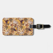 トラが付いている熱帯花パターン ラゲッジタグ (正面横)