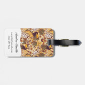 トラが付いている熱帯花パターン ラゲッジタグ (裏面横)
