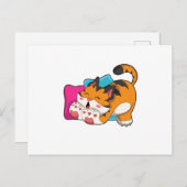 トラが疲れた ポストカード (正面/裏面)