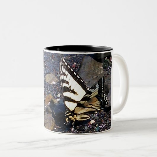 トラのアゲハチョウの蝶1マグ ツートーンマグカップ (正面右)