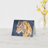 トラのグリーティングカード カード (黄色い花)