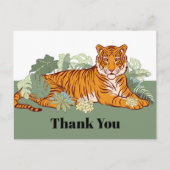 トラのサンキューカード、パーティーの動物ジャングル ポストカード (正面)