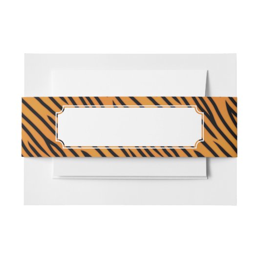 トラのストライプなパターン 招待状ベリーバンド (正面例)