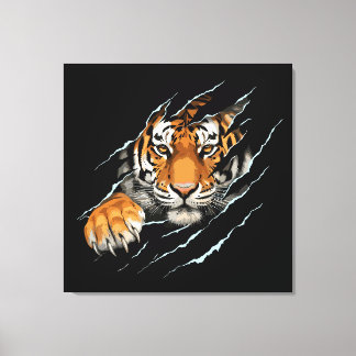 トラのストレッチドキャンバス ウォールアート