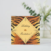 トラのデザインの誕生日招待状 招待状 (スタンド正面)