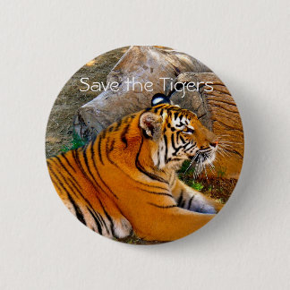 トラのバッジボタンを救って下さい 缶バッジ