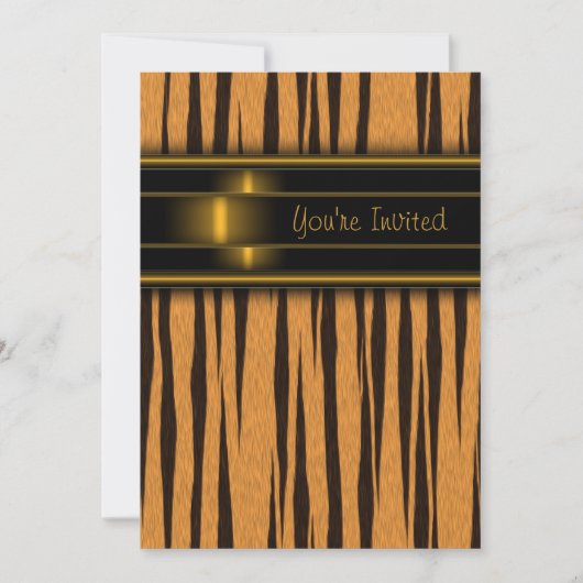 トラのパーティー招待状テンプレート 招待状 (正面)