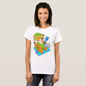 トラのビーチサンドサマー Tシャツ (正面フル)