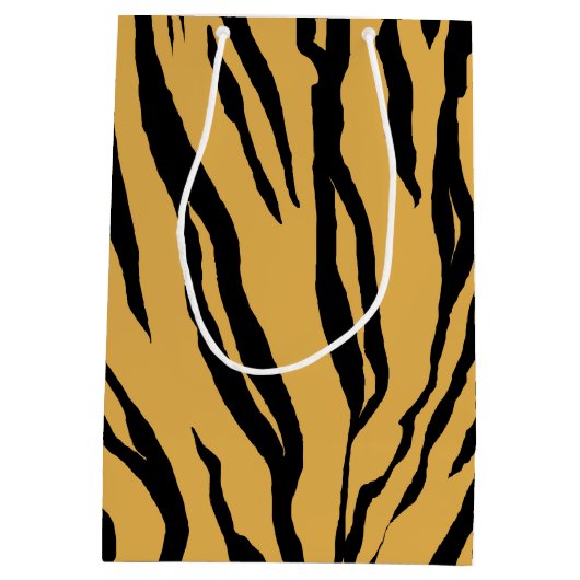 トラのプリントのギフトバッグ ミディアムペーパーバッグ (裏面)