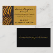 トラのプリントの名刺 名刺 (正面/裏面)