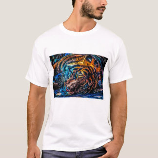トラのプリントのTシャツ高品質な色の大きな猫 Tシャツ