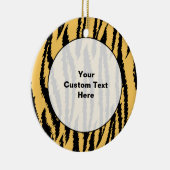 トラのプリントパターン。 オレンジおよび黒 セラミックオーナメント (右)