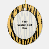 トラのプリントパターン。 オレンジおよび黒 セラミックオーナメント (左)