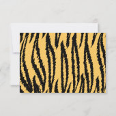 トラのプリントパターン。 オレンジおよび黒 出欠カード (裏面)