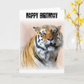 トラのポートレート カード (黄色い花)