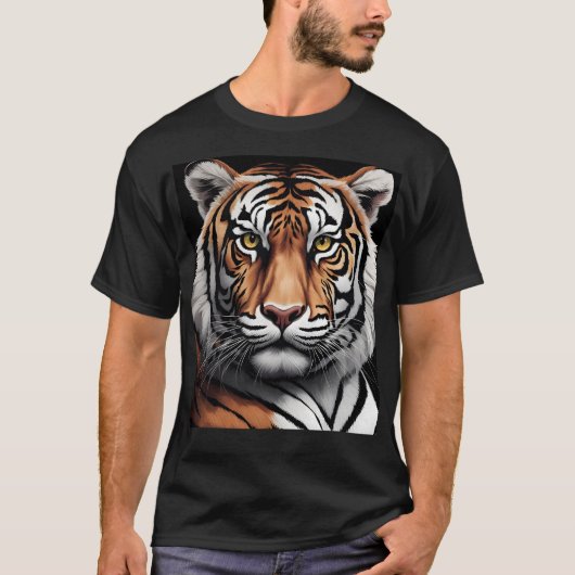 トラのポートレート Tシャツ (正面)