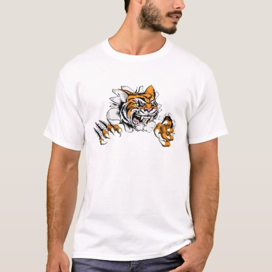 トラのマスコットの爪の進歩 Tシャツ (正面)