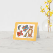 トラのメッセージカード カード (黄色い花)