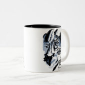 トラの中国のな年(青い) ツートーンマグカップ (正面右)