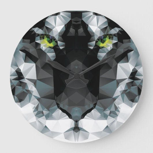 トラの円形の(大きい)柱時計 ラージ壁時計 (正面)