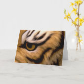 トラの写真の挨拶状 カード (黄色い花)