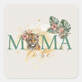 トラの動物の野生のジャングル妊娠するママ スクエアシール