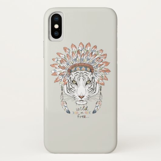 トラの原産のアメリカインディアンの責任者 Case-Mate iPhoneケース (裏面)
