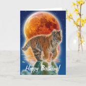 トラの大きな猫の野性生物のギフト カード (黄色い花)